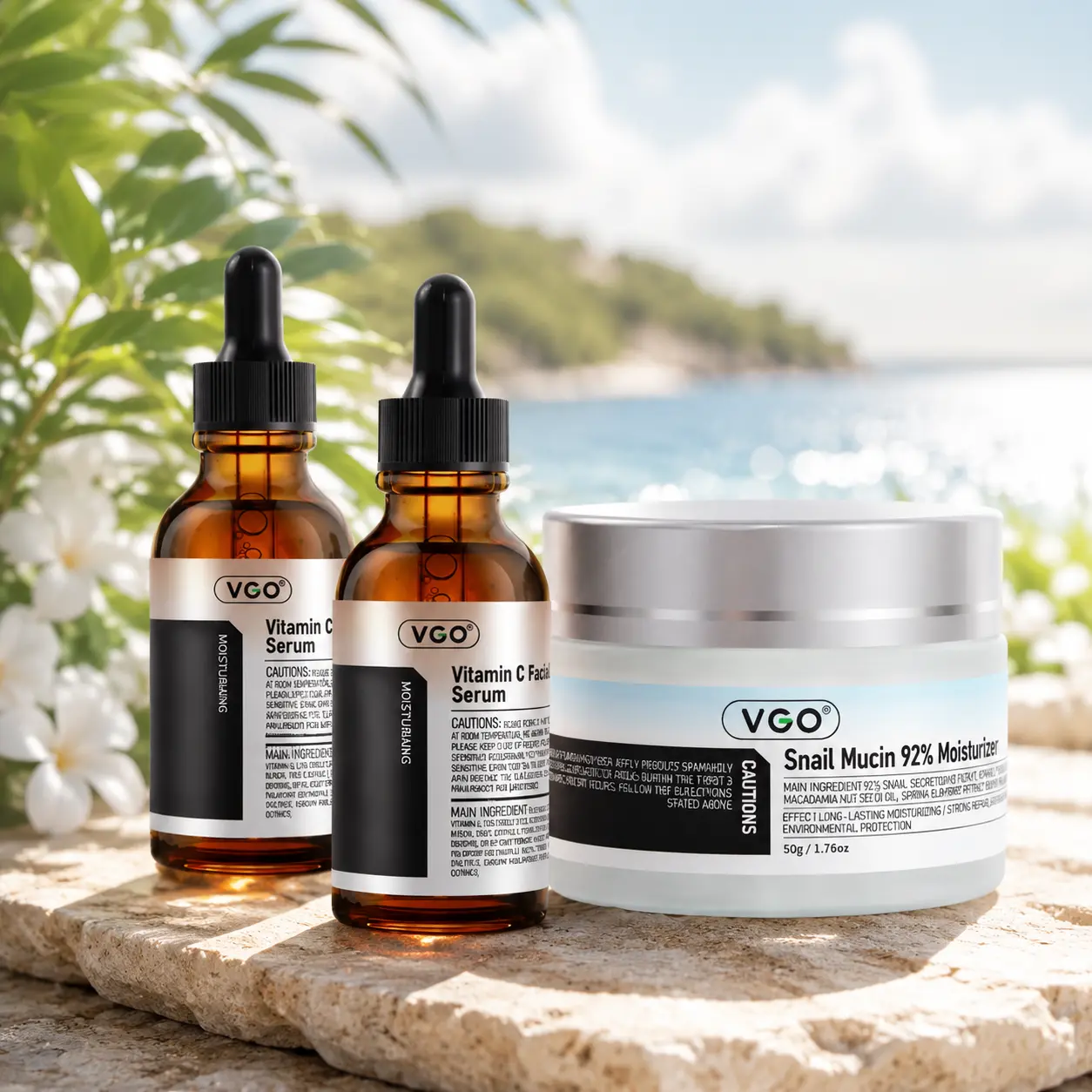 VGO Complete Hydration Routine – Facial Serum & Snail Cream Daily Care