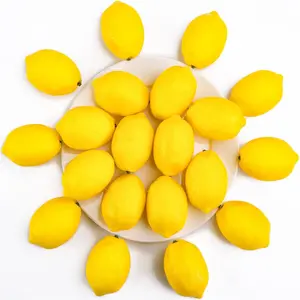 20PCS Small Artificial Lemons, 2.4 x 1.8 Inch Fake Lemons for Fake Fruit Bowl Lemonade Party Decor Photo Props Decorative Plants