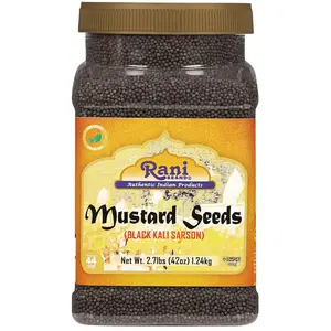 Rani Black Mustard Seeds Whole Spice (Kali Rai) 42oz (2.7lbs) 1.22kg PET Jar ~ All Natural | Gluten Friendly | NON-GMO | Vegan | Kosher | Indian Origin