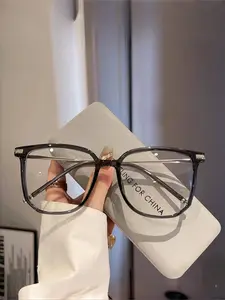 Fashion Vintage Tr Square Glasses, High-Quality Metal Frame, Unisex Casual Daily Wear, Simple Versatile Decoration Eyewear