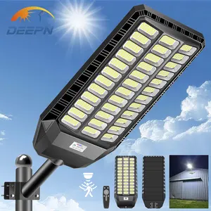 DEEPN Solar Lights Outdoor 1440 LEDs IP67 Waterproof,6500K Ultra Bright Outdoor Lamp with Motion Sensor & Remote Wide-Area Dusk to Dawn Security Lighting for Yard, Parking Lot, Porch, Garages, Garden