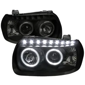 2005-2007 Ford Escape Dual Halo Projector Headlights w/ SMD LED Light Strip (Black Housing/Smoked Lens)