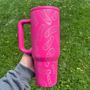 Stainless Steel Pickle Lover Design Tumbler 40oz No leak Straw, BPA Free, Handheld, Reusable, Durable, Laser Engraved Design - Resistance, Bottled, Stylish, Flasks trendy water cup Washable Portable Drinkware Container