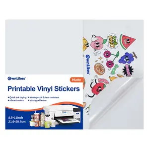 18 Sheets Advanced Print Vinyl Stickers, Matte Finish, for Inkjet & Laser Printers, 8.5x11 Inches, Waterproof, Quick-Dry Ink, Tear-Resistant