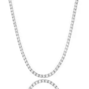 Unisex single-row zircon tennis chain bracelet, classic European and American hip-hop style custom jewelry multicolored cute