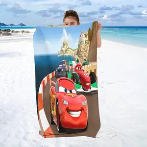 Extra Large Quick-Dry Beach Towel - Woven polyester blend, modern coastal and automotive patterns, low-pilling rectangular towel, suitable for swimming, yoga, and travel - soft and absorbent - perfect for pool and vacation.