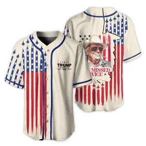 Trumm.p 2024 You Missed Twice Baseball Jersey, Republican Gift, Trumm.p Cowboy Baseball Jersey
