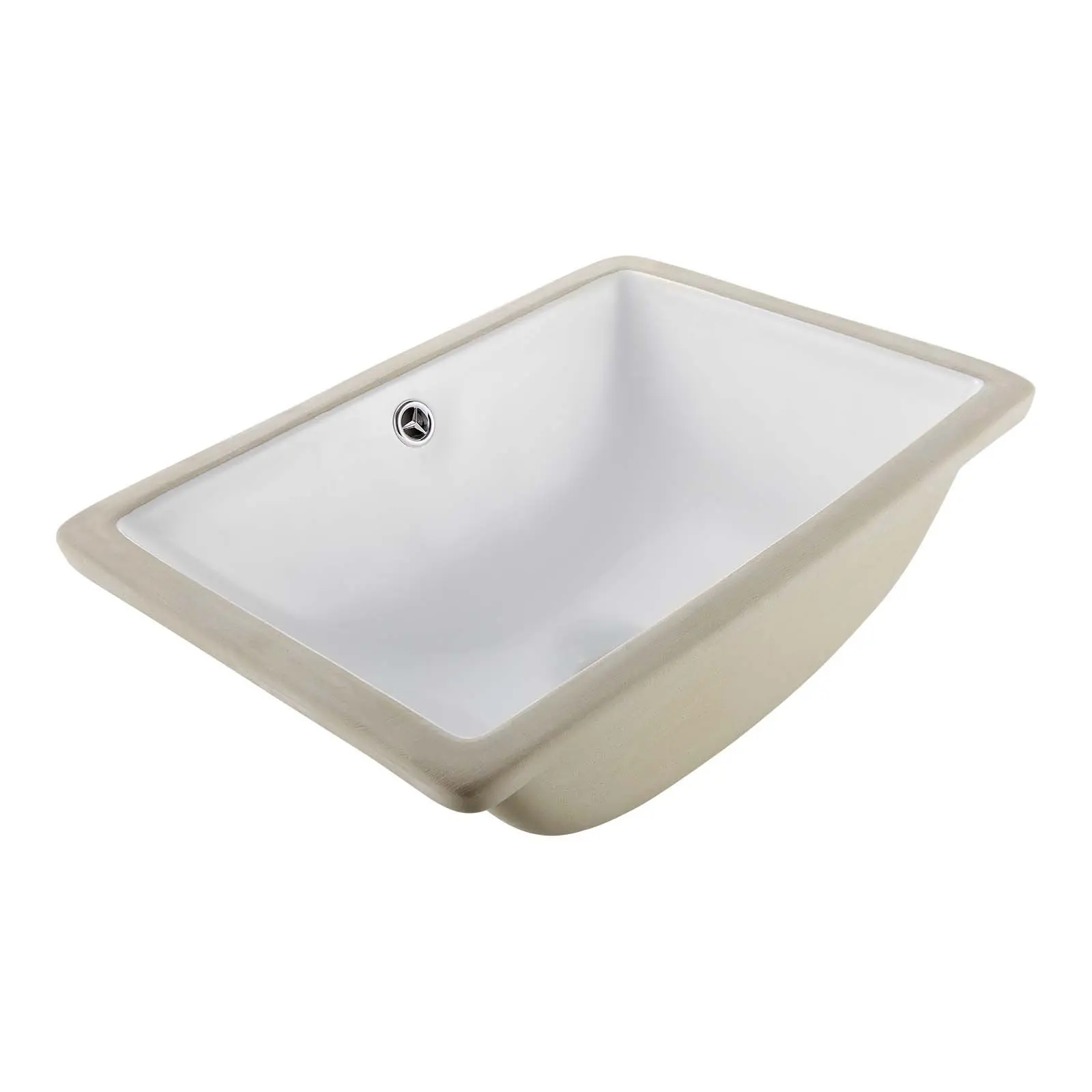 【DealsForYouDays】VEVOR Undermount Bathroom Sink, 18.11 x 12.99 Inch Rectangular White Ceramic Vessel Sink with Overflow Hole, Under Counter Drop in Modern Lavatory Vanity Bath Wash Bowl Basin, Rectangle Small SpaceSummervibes