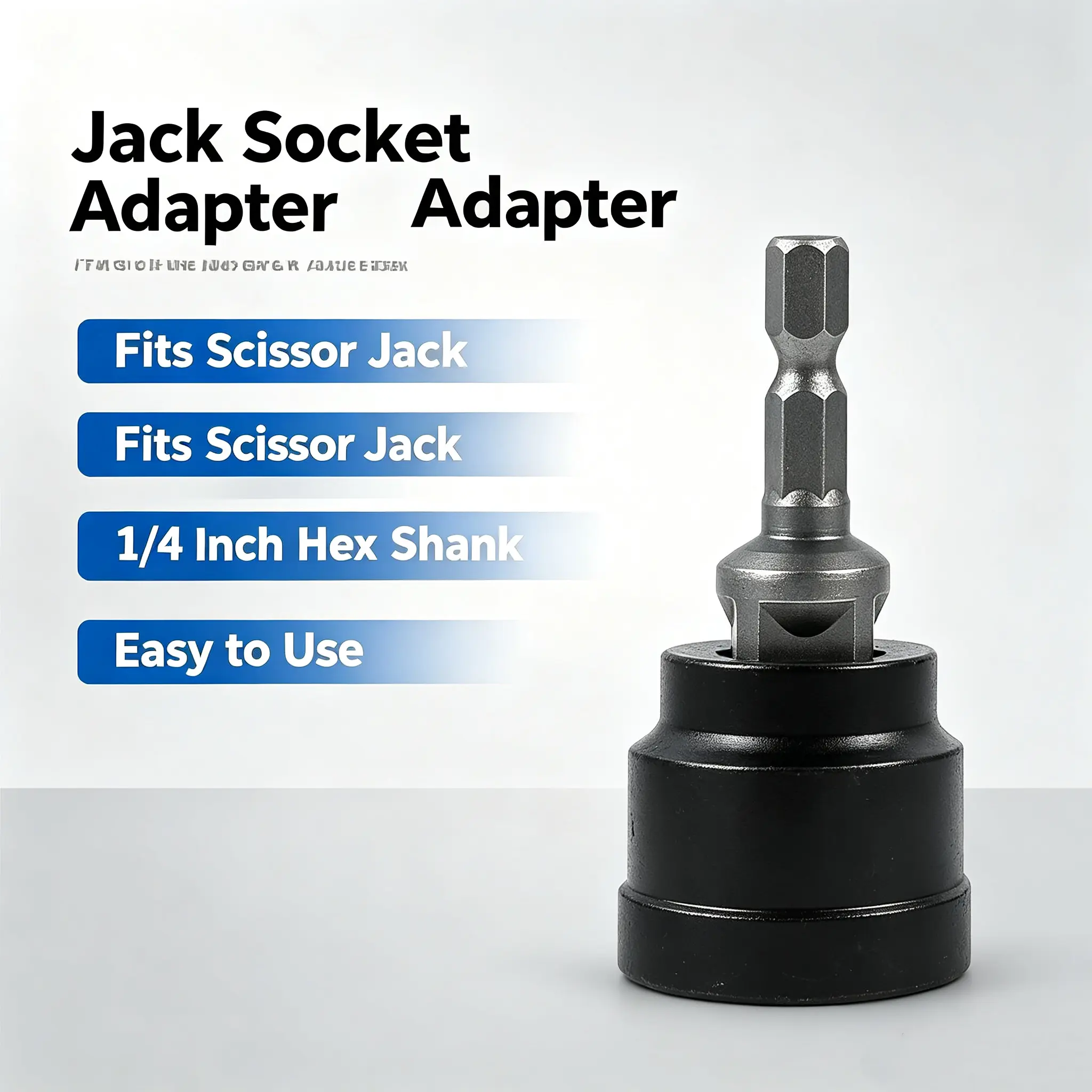 Scissor Jack Socket Adapter, 1/4-Inch Drive Cross-Head Wrench Socket for Electric Impact Wrenches, Labor-Saving Mechanic Tool, Tools for Mechanics for Tire Changes on Metal Surfaces