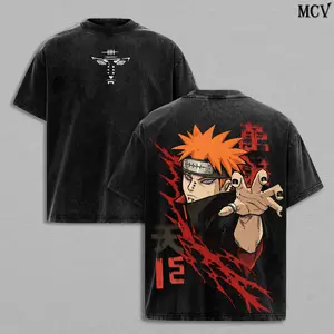 Pain Nagato Tee Washed / Hoodie - Naruto Shippuden Vintage Washed Heavy Cotton Oversized Anime Manga T-Shirt & Hoodie, Double Printed Retro Unisex Streetwear Graphic Top, Akatsuki Rinnegan Edition