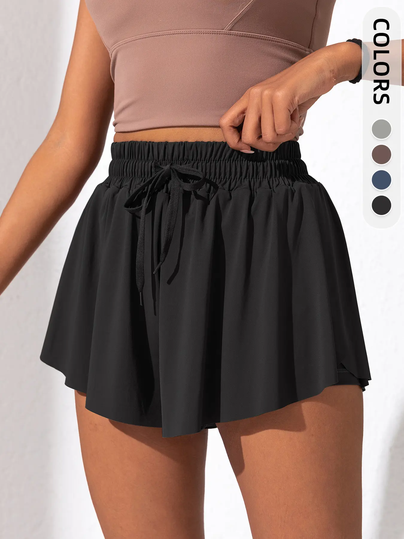 Spring Summer One-Piece Dress, Ultra-Soft Drawstring Thin Pocket Dress, Breathable Comfort Cool Dress, Ideal for Tennis Badminton Cycling Running Cheerleading Fitness Sports
