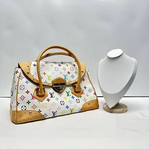 Pre-owned Louis Vuitton Coated Canvas Shoulder Bags Beverly GM Monogram Multicolor Murakami White