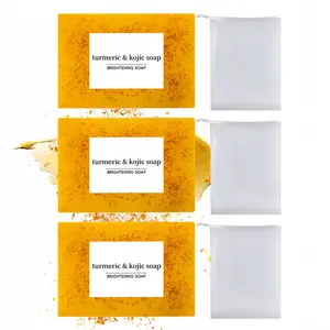 【1-18PCS】Lemon Turmeric KojicAcid SoapLemon Kojic Acid Soap BarTurmeric Soap BarKojic Acid SoapDark Spot Remover