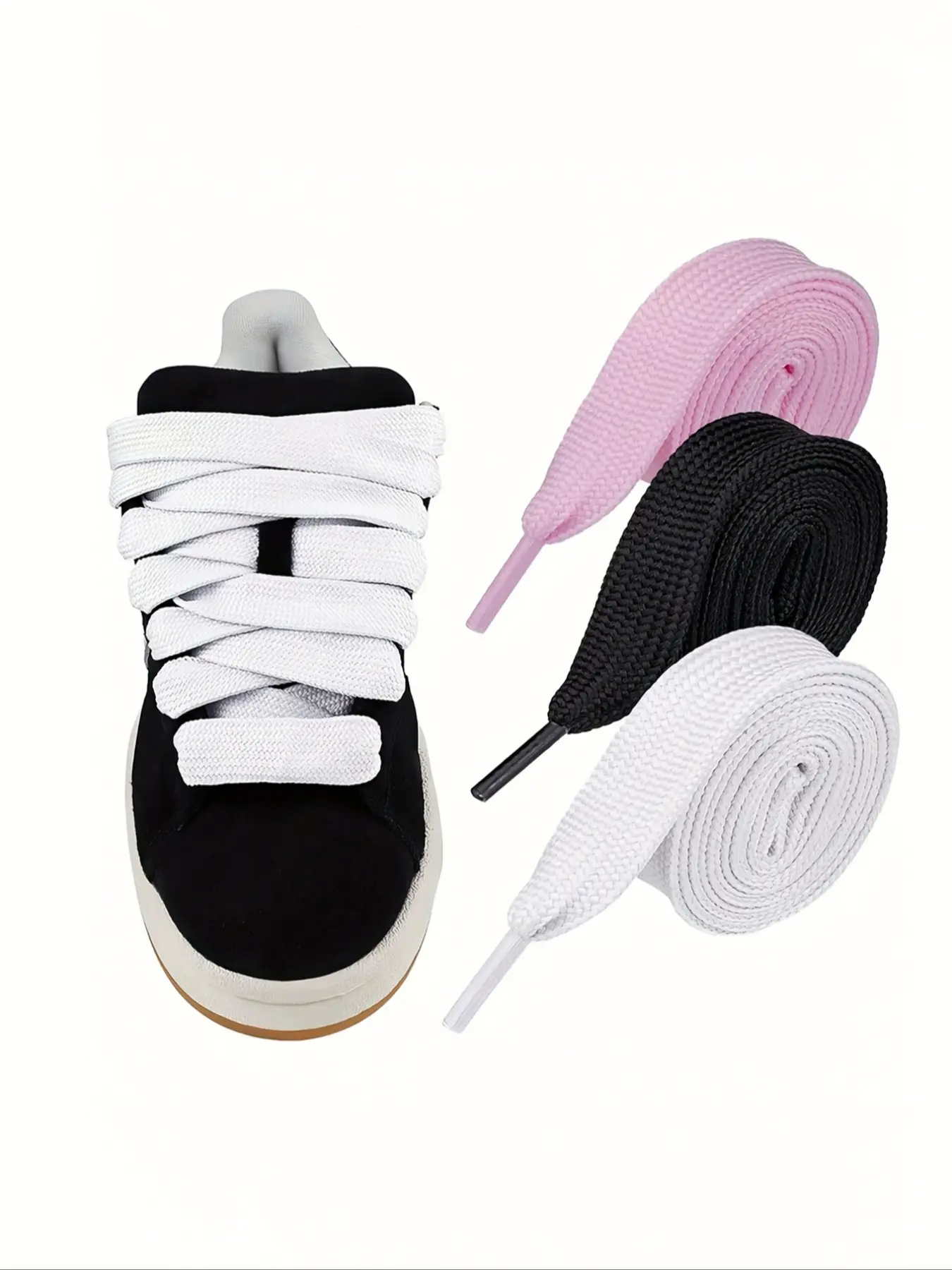 Solid Color Braided Ladder Laces Shoelaces, Casual Simple Footwear Lace Shoes Accessories for Women & Men, Shoes Accessories for Daily Use