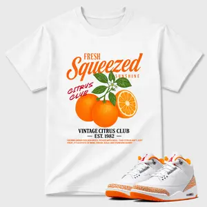Vintage Citrus Club Shirt To Match 3 Orange Citrus, 3 Orange Citrus Sneaker Matching Shirt, Jordan Match Tee, Cotton Unisex Graphic T-Shirt
