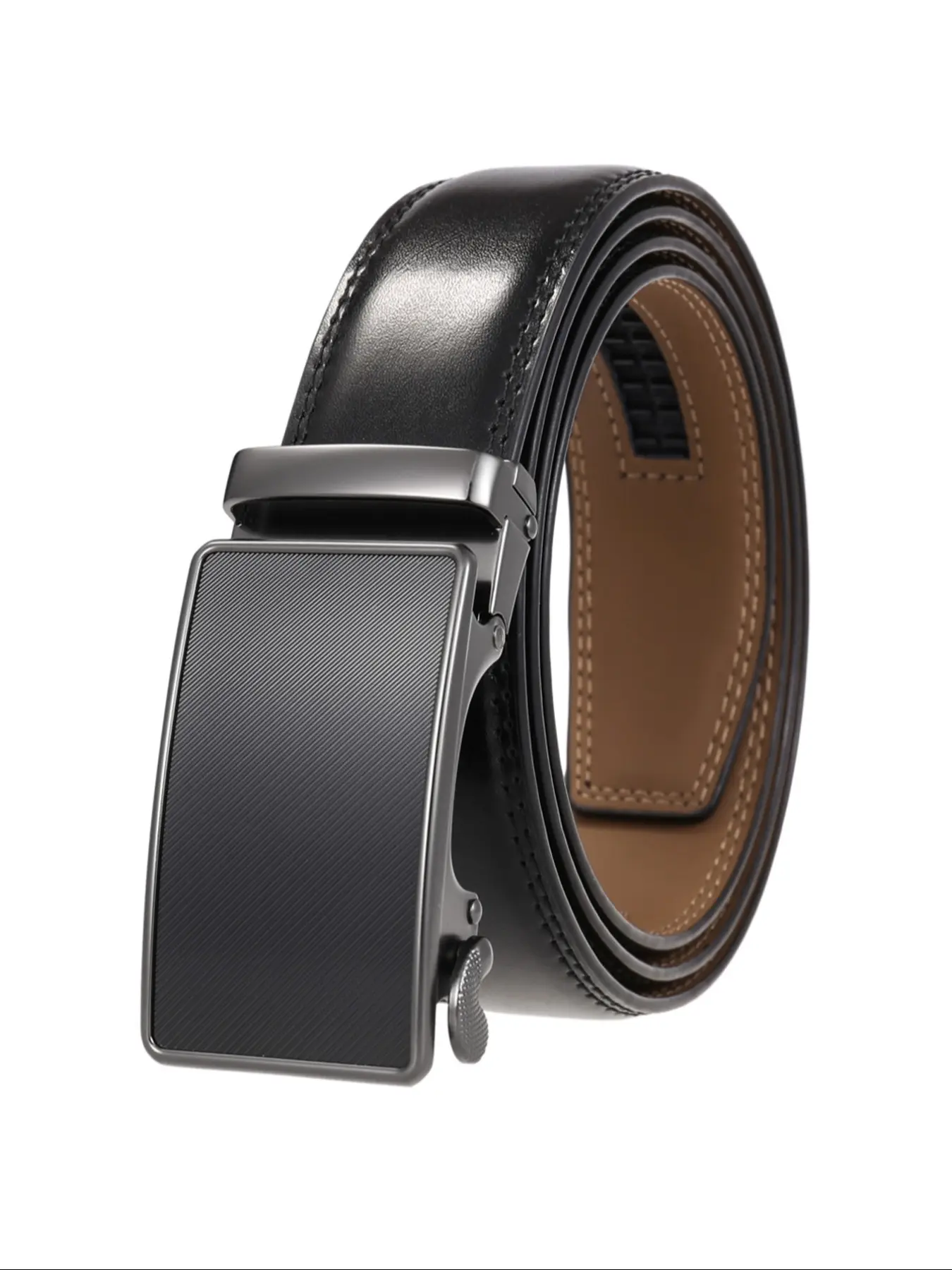 Trendy New Fashion Men's Belt, High-End Casual Leather Waistband, Automatic Buckle Genuine Cowhide Strap for Any Occasion Accessory, Casual Business Belt, Casual Dress Belt, Fashion Belts, Premium Belts