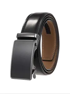 Trendy New Fashion Men's Belt, High-End Casual Leather Waistband, Automatic Buckle Genuine Cowhide Strap for Any Occasion Accessory, Casual Business Belt