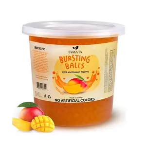 Mango Boba Pearls Mango Popping Boba Bursting Boba Mango Bubble Tapioca Pearls For Bubble Tea (Mango, 7 LB 1 Pack) Beverage Sweet