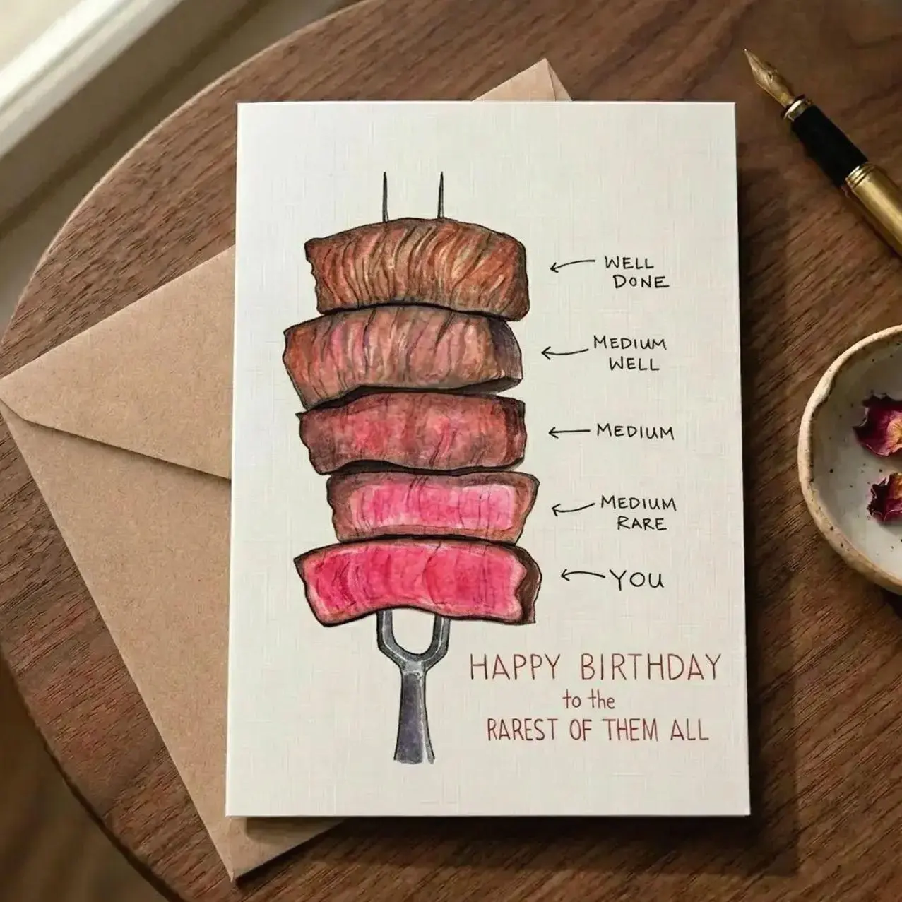 Rare Steak Birthday Card, Funny Meat Lover Birthday Card, Happy Birthday To The Rarest Of Them All, BBQ Lover Greeting Card