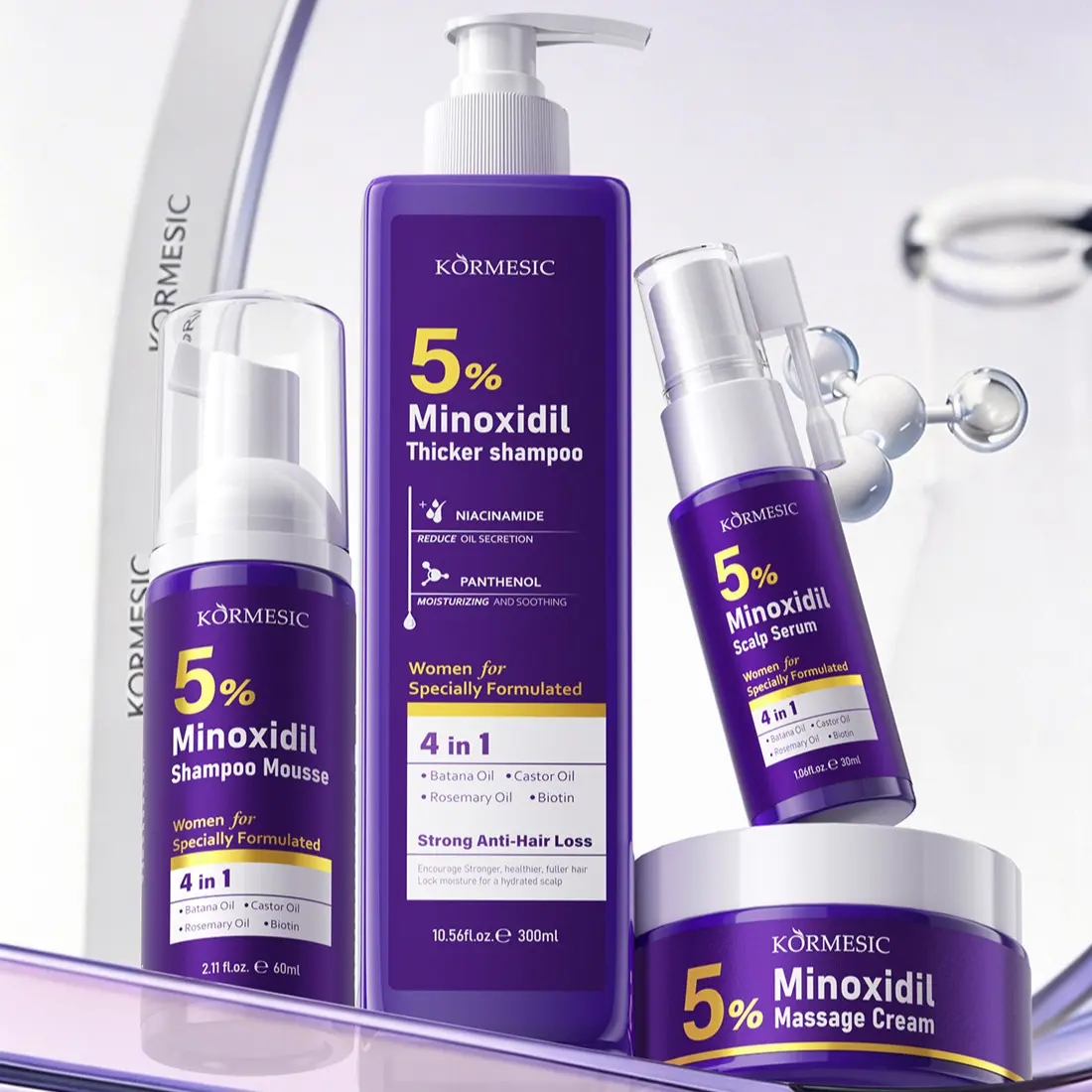 5% Minoxidil Hair Growth Kit | Separately Sold Serum, Shampoo, Conditioner, Scalp Massage Balm | Anti-Hair Loss, Follicle Activation, Damaged Repair, Hairline Enhancement Professional Care Solution Haircare