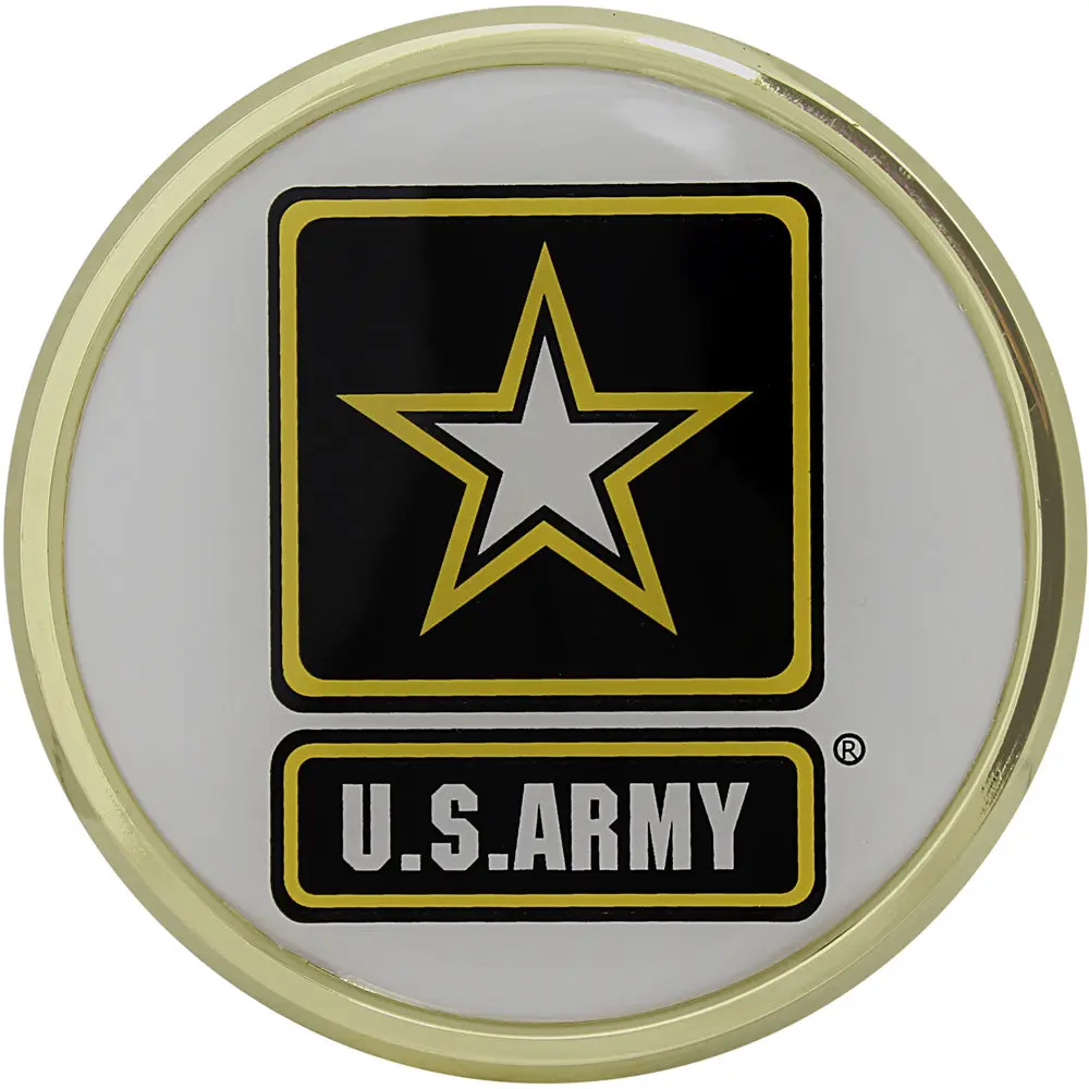 U.S. Army Star Logo Chrome Metal Emblem Decal - Stick-On Military Badge, Car Exterior Accessory for Cars/Motorcycles, Vehicle Decor to Show Your Service Pride