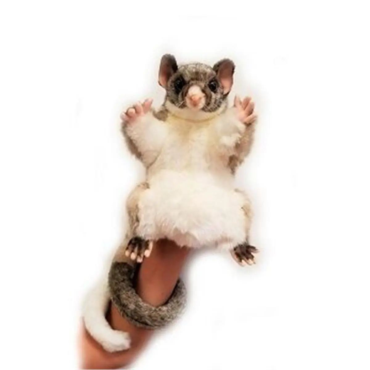 212 MAIN Hansa 17.5 in. Hand-Crafted Possum Hand Puppet Soft Plush Toy - Realistic Look Stuffed Animal Cat Toy Accessory for Interactive, Creative Play (7.87" x 5.90" x 17.5")