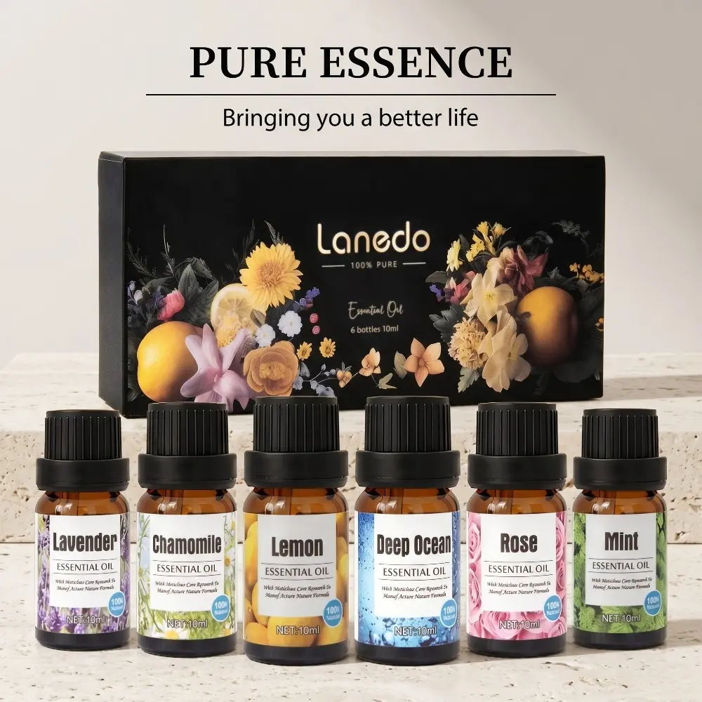 6 bottles of natural plant aromatherapy essential oil set, lavender sleep aid+lemon refreshing home bedroom car deodorizer, men's and women's soothing and relaxing fragrance gift box Health, Wellness, Deep Ocean, Fitness, Healthy, Healthcare, Lavander