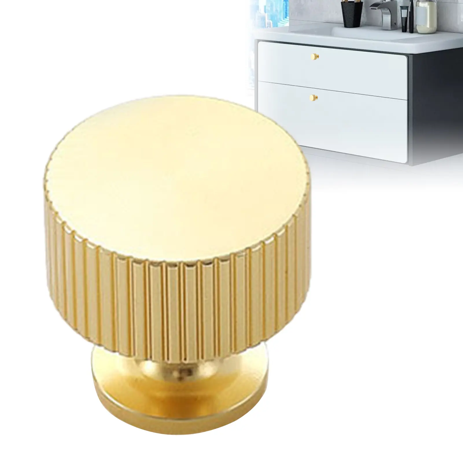 Gold Cabinet Knobs, 10 Pack Aluminum Drawer Pulls, Modern Dresser Cabinet Handles, Single Hole Kitchen Cupboard Knobs with Screws, Decorative Hardware for Furniture, Bathroom, Wardrobe, Easy Install - TikTok Shop Gold Cabinet Knobs, 10 Pack Aluminum Drawer Pulls, Modern Dresser Cabinet Handles, Single Hole Kitchen Cupboard Knobs with Screws, Decorative Hardware for Furniture, Bathroom, Wardrobe, Easy Install - TikTok Shop