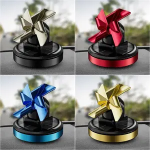 Large Windmill Solar-Powered Car Dashboard Air Freshener Ornament, Long-Lasting Fragrance, Odor Removal for Car Owners