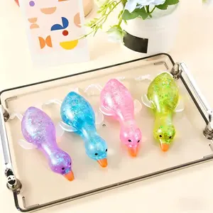 1PC Glitter Crystal Duck Squishy Toy, Slow Rising Soft Sticky Stress Relief Fidget Toy, Cute Squeeze Duck for Kids Adults, Birthday Easter Halloween Christmas Mother's Day Gifts
