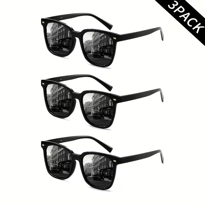 3 pairs of fashionable sunglasses, suitable for both men and women, with UV protection, minimalist style outdoor glasses, suitable for daily wear and outdoor activities.