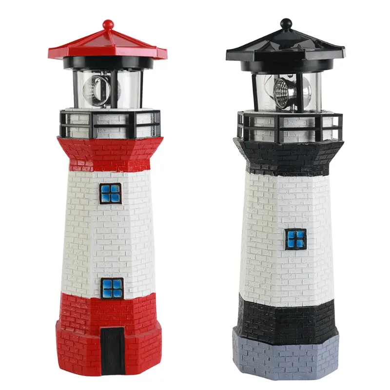 1pc Decorative Solar Rotating Lighthouse for Yard and Garden - Adds Charm and Safety to Your Outdoor Space - Christmas gift Lamp