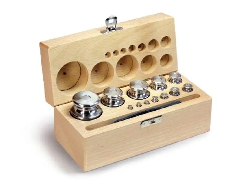 F2 Class Stainless Steel Weight Set, 1g-5kg Finely Turned, Wooden Box Packaged Office & School Educational Supplies