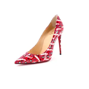 Pre-owned Christian Louboutin Women's Pigalle Follies Pumps Printed Patent 100 by Rebag