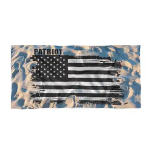 LMX Designs Black & White Distressed Patriot Flag Beach Towel