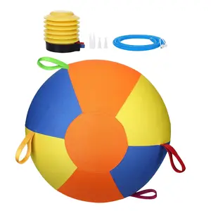 Explorinox Herding Ball for Dogs Calming Ball with Cover Handle Inflatable Training Ball for Large Breeds Small Medium Dogs Active Play Exercise