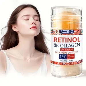 ROZINO Retinol & Collagen Neck Facial Care Stick 15% Hyaluronic Acid for Targeted Neck & Facial Skincare 40g