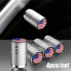 Sufilux car tire valve stem caps, set of 4 air cap covers; suitable for cars, SUVs, bicycles, trucks, and motorcycles; external accessory parts for car wheels and tires — blue