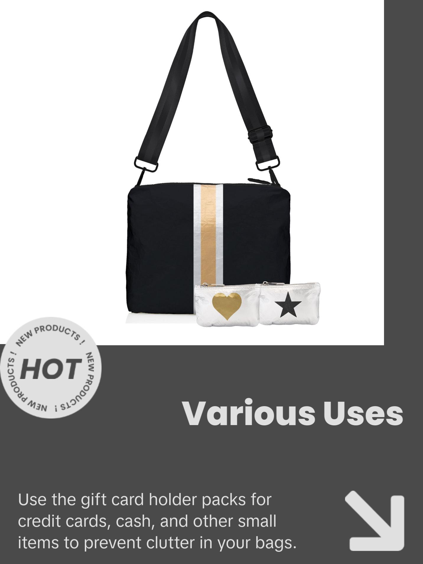 Everyday Purse Essentials Three Pack - Black, Gold, and Silver