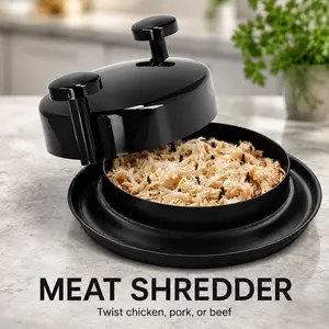 MIUVA Carne Chicken Shredder Tool Twist, Manual Meat Shredder with Double Handles, Non-Slip Base Kitchen Tool for Chicken, Pork, Beef, BBQ & Meal PrepSources