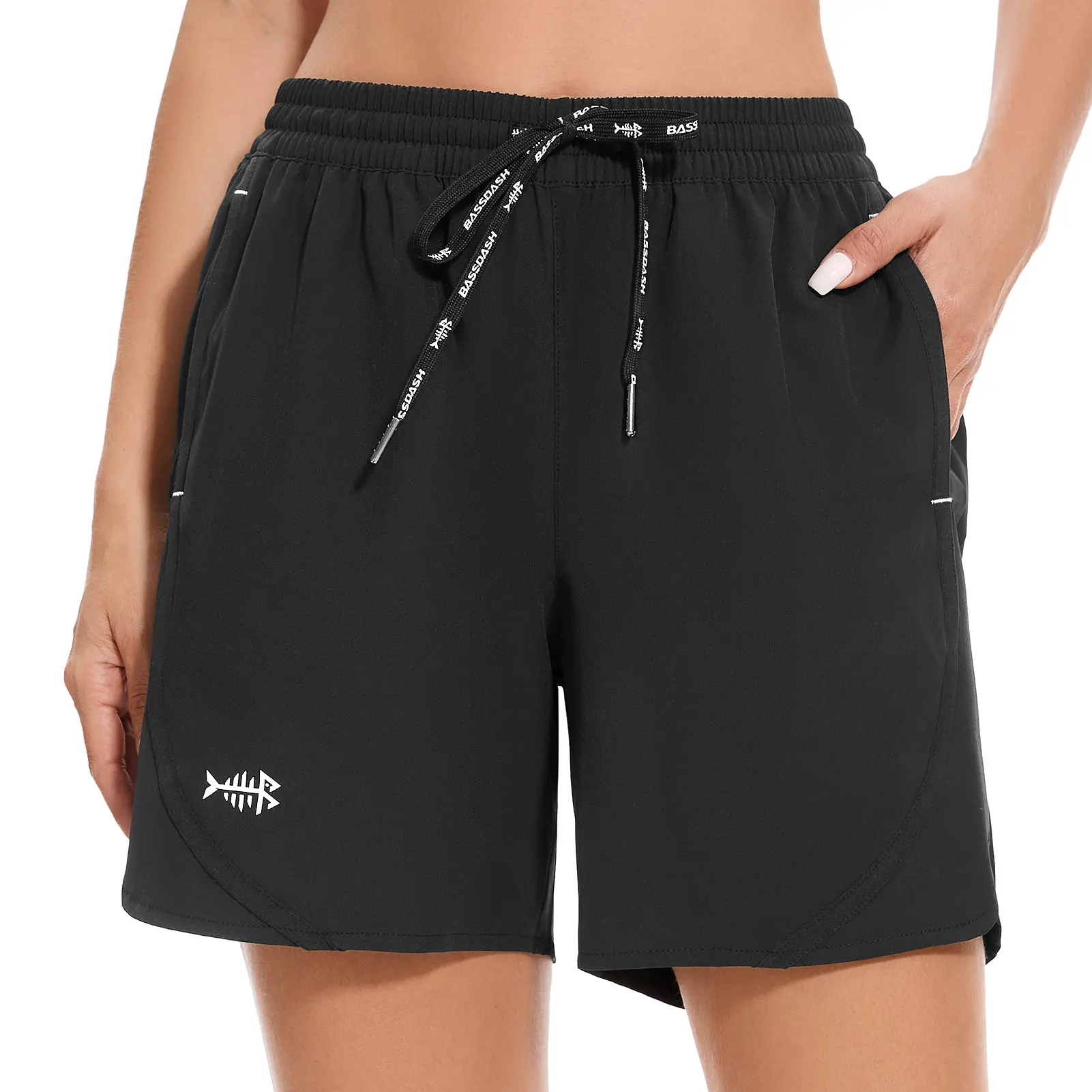 BASSDASH Women’s 5” Fishing Shorts UPF 50+ Water Resistant Quick Dry Athletic Hiking Shorts with Pockets FP05W