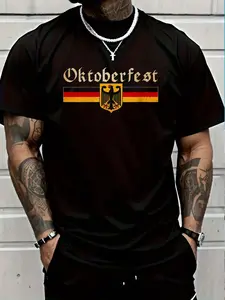 100% Cotton Womens Vintage Oktoberfest German Flag Bavarian Drinking Festival O-Neck T-Shirt Women's Men's Graphic Tee Crew Neck summer vacation Tops
