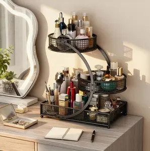 Multifunctional Cosmetic Storage Rack Space-Saving Aesthetic Organizer for Desktop & Bathroom