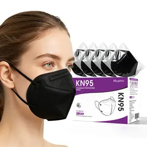 150 Pcs KN95 Face Mask Black, Skin-Friendly Design Reduces Eyeglass Fogging, Breathable Protective Mask for Sports, Travel and Outdoor Activities, Unisex Adjustable Dust Masks