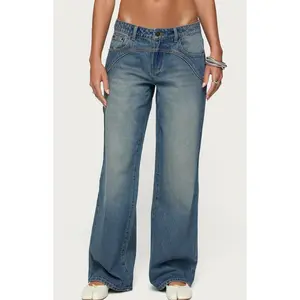 Edikted Women's Ronny Curved Stitch Low Rise Jeans