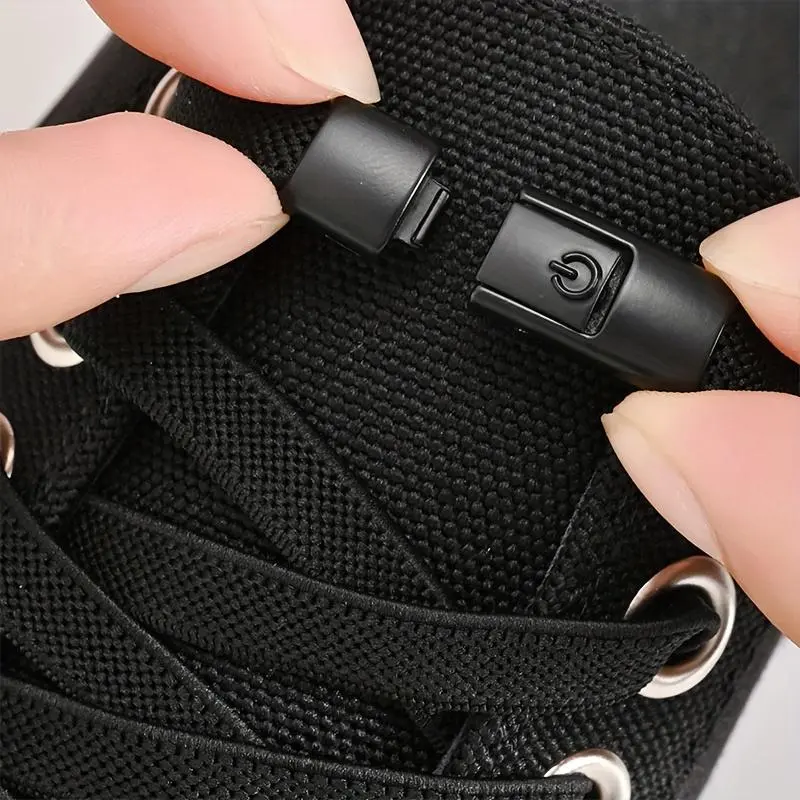 Elastic Shoelaces Set - 1 Pair Free-Tie Shoelaces with 2pcs Shoelaces & 2pcs Buckles for Sneakers Canvas Shoes Footwear Lace