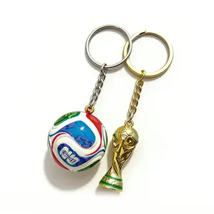 2026 World Cup Metal Keychain Football and Trophy, Soccer Keychain, Fan Peripheral Goods, Exclusive Fan Cheering Decoration, World Cup Small Ornaments, Soccer Accessories for Boys, The Best Choice for Fans, Very Suitable As A Small Gift to Give to Fans