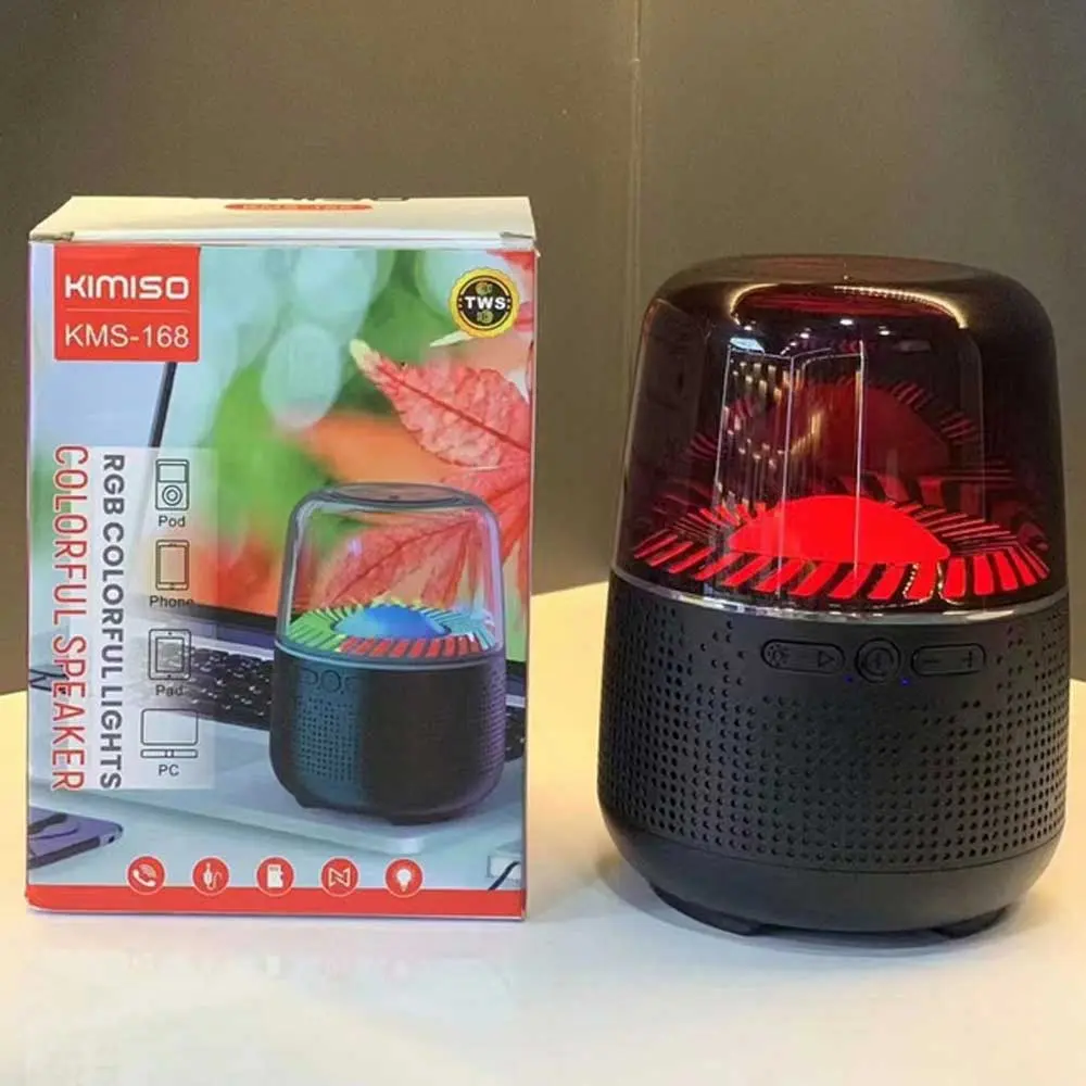 Colorful Light Dome Portable Speaker with USB, TF, AUX Inputs, RGB LED Lights, Lightweight Design, Rechargeable Battery, Compact Size