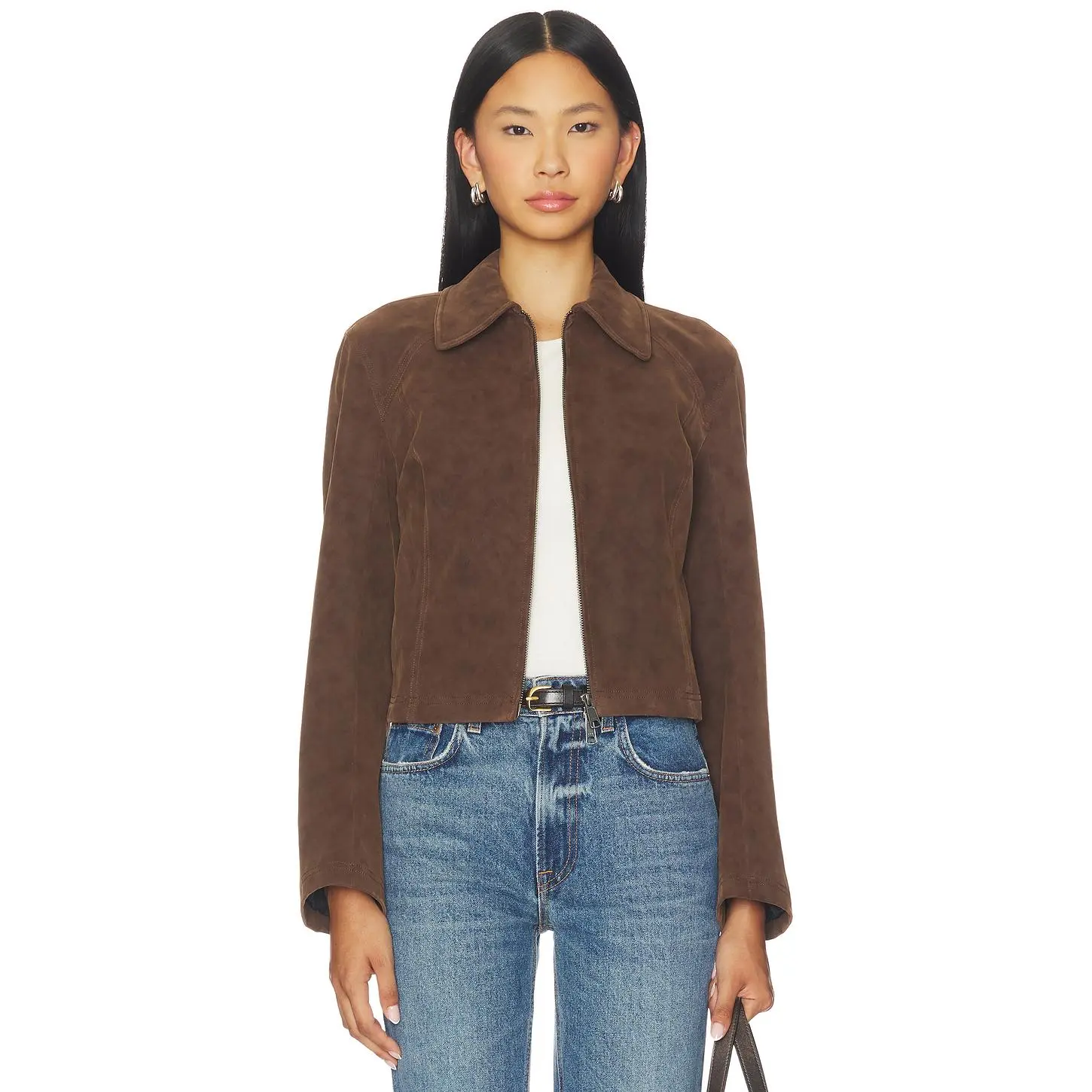 Free People x We The Free River Faux Suede Jacket In Double Espresso