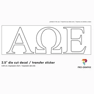 Pro-Graphx Alpha Omega Epsilon Sticker Greek Sorority Decal for Car, Laptop, Windows, Officially Licensed Product, Girls College Group Monogram Design 2.5" Tall - White